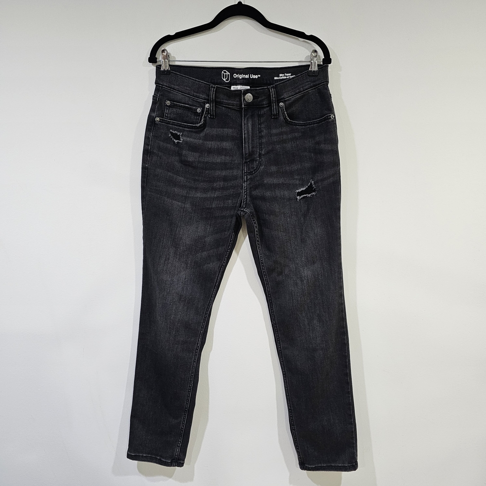 Original Use Men's Black Distressed Slim Taper Jeans Size 32/30